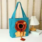 GXFCC Pet Outing Bag outcropping Little Lion cat Bag Small Dog Shoulder Bag Tote Bag pet Canvas Bag Bag, Lake blue