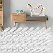 TOOKNIN Adjustable Shoe Slots Organizer,24PACK Transparent Shoe Stackers Shoe Rack Holder Shoe Space Savers Double Layer Stack Shoe Racks for Closet Organization(Transparent)