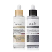 Peel Shot Glow Rice Ampoule Duo White rice ampouleBlack rice ampoule Soft Exfoliating Face and Body Scrub Dead Skin Cells, Blackheads Remove 2 COLO...