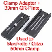 Adapter + Arca-Swiss Fit Quick Release Plate for Manfrotto Gitzo Fluid Head NEW