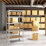 5 Tier Storage Shelves with Freestanding Shelving Unit for Garage Silver