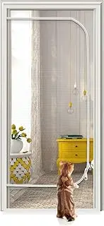 Cat Screen Door Reinforced Pet Proof Zipper Curtain to Keep Dogs and Cats Out - for Living Room, Bedroom, Patio Doors - Fits Door Size 38'' x 80''