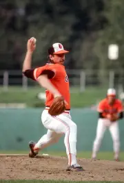 Mike Flanagan Baltimore Orioles pitches at a Major League Baseball- Old Photo 4