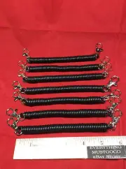 7 PC SPRING COIL STRETCH CLIP CLAW CLASP RETRACTABLE BUNGEE KEYCHAIN SPIRAL CORD