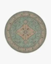 245' Round | Machine Washable Runner Rug | Kid & Pet Friendly | Indoor Rug | Tallulah Natural Jade Rug | Ruggable