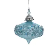 Tiffany Blue Acrylic Crusted Onion Bauble 8cm