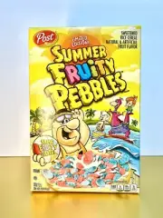 〽️ New Unopened Limited Edition Post Summer Fruity Pebbles Rice Cereal 10oz