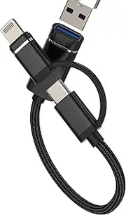 Adapter USB C Lightning to OTG Cable (2 in 1) for iPhone 16 15 14 for Apple Connection Adapter for iPad Compatible with Samsung Mac Stick Type C Male USB-A 3.0 Female Camera Jack