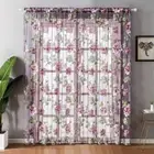 Sheer Tulle Window Curtains Polyester Peony Voile Curtain Bedroom
