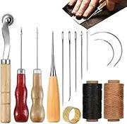Leather Working Tools, Leather Working Professional Tools, Precision Multipurpose Pricking Iron Burnisher Lacing for Belt Making Saddle Stitching