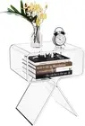 Acrylic Bedside Table Nightstand, Side Table for Living Room, Clear