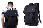 Large Capacity Anti-Theft Travel Backpack Preppy School Bag With USB charging-Black