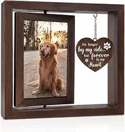 Jigfoxy Pet Memorial Gifts - Rotating Wooden Picture Frame for 4x6 Photo - Dog Memorial for Loss and Sympathy - Bereavement Remembrance Frame for Dogs and Cats
