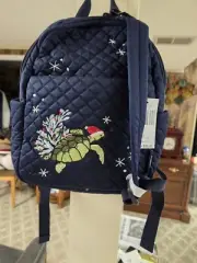 Vera Bradley Small 9" X 12" Backpack Bag Santa Turtle, Color Full NWT