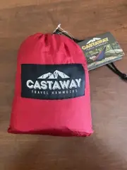 Castaway Travel Hammocks Double Red/Charcoal Camping Hammock With 2 Tree Straps