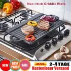 Non-stick Griddle Plate Cast Iron Steak Flat Grill Camping BBQ Skillet Pan QNS