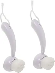 Baluue 2pcs Face Scrubber Exfoliator Brush for Blackhead Removal Deep Cleansing Facial Cleansing Brush Soft Bristles and Long Handle