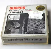 55mm SUNPAK Red #25 Glass Lens Filter 55 mm 25A 25 Black & White Film 55 Japan