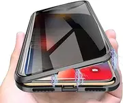 Privacy Magnetic Case for iPhone 11, Anti Peeping Clear Double Sided Tempered Glass [Magnet Absorption Metal Bumper Frame] Thin 360 Full Protective Phone Case for iPhone 11 6.1'' Black