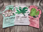 3X TONY MOLY Mask Sheet Facemasks Luminating Lotus Calming Hemp Purifying Cactus