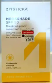 Zitsticka Megashade Breakout-Proof Face Serum SPF 50 1 Oz