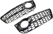 Front Bumper Honeycomb Mesh Grill Fog Light Cover Compatible For Audi A5 Coupe/Sportback