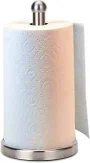 Paper Towel Holder Stand with Sturdy Base Fits Standard and Brushed Nickel