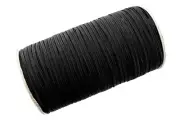 Black Elastic for Sewing 3mm 1/8 braided cord rope flat 25 Yards for Face Mask