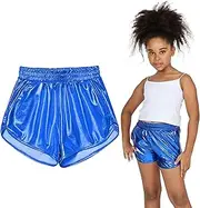 [ERDEM KIDS] Girls Metallic Hot Shiny Sparkly Dance Outfits Sport Atletic Shorts Pants