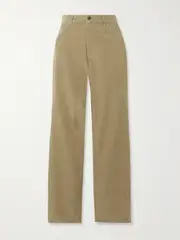 [Fortela] Fortela - Juniper Cotton-corduroy Straight-leg Pants - Sage green - 28 28 Green