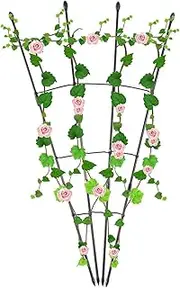 [Dusehu] 2 Trellis for Potted Plants, Garden Frame Trellis for Climbing Plants, Plant Support Flower Pots Support Stackable Trellis for Climbing Plants Vines for Ivy Vines