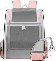 Cat Backpack Carrier | Pet Carrier Travel Backpack,Breathable Pet Supplies with With Removable Plush Cushion for Picnic, Hiking, Camping