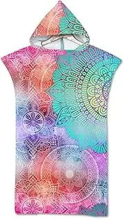 Changing Towels, Changing Gowns with Hood, Towel Poncho, Used for Surfing Swimming Wetsuit Changing, Very Light and Quick-Drying,D,One Size