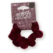 School Rules Velvet Scrunchie - Maroon