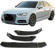 Carbon Fiber Printing Black Front Bumper Lip Spoiler 3PC Compatible for Audi A4 B9 8W2 Pre-facelifted S Line & Base Models 2016-2018(S-line - Carbon)