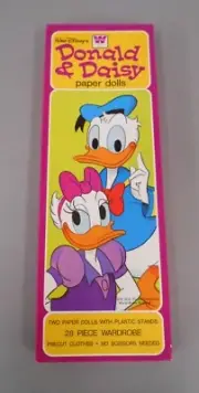 Disney Donald and Daisy Duck Paper Dolls by Whitman, Boxed, New, Uncut