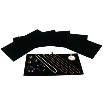 6 Black Velvet Display Chain Board Tray Inserts 14 1/8"