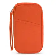 2 pcs Portable Passport Holder Durable Large Tickets Credit Cards Organizer Travel ORANGE COLOR