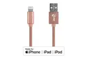Apple MFI Certified 8 Pin Lightning to USB Cable 1M Nylon Braided - Rose Gold -AeroCool Branded