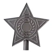 Star Tree Topper in Blackened Tin Christmas Country Decoration Holiday Primitive