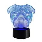 Kids Toy Gift 3D Illusion Cute Pug Dog LED Night Light Table Desk Lamp Animal