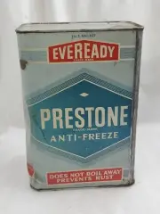 VINTAGE EVEREADY PRESTONE ANTI-FREEZE 1 GALLON CAN TIN FULL SEALED