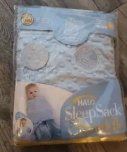 Halo Sleep Sack Swaddle Blue Fleece NB Birth-3 Months 6-12 lbs. 19"-23"