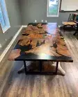 Solid Black Epoxy Resin Table Top Dine Furniture Kitchen Accessories Home Decors
