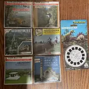 Lot of 5 Vintage Viewmaster Travel Reels, Motorcross, Plus Dinosaurs (bb)