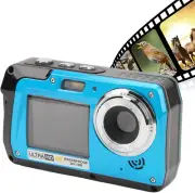 Waterproof Digital Camera, 4K 56MP Dual Screen Camera with 3 in 2In IPS Screen,