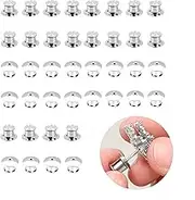 Backs Locking Pin,40 PCS Keepers Locking Clasp,Metal,for Uniform Badges,Hat,Jewelry Making