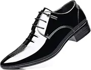 [TBDZBXT] Men's Dress Shoes Business Classic Formal Derby Lace-up Shoes Oxford Shoes Patent Leather Tuxedo Shoes
