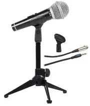 Samson M10 Dynamic Metal Microphone+Detachable XLR/1/4" Cable+Mic Clip+Stand