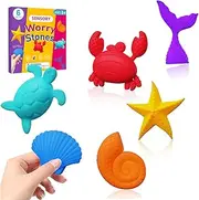 Fidget Toys Sensory Stone for Kids Silicone Textured Worry Stones for Kids 3+ Years, 6Packs